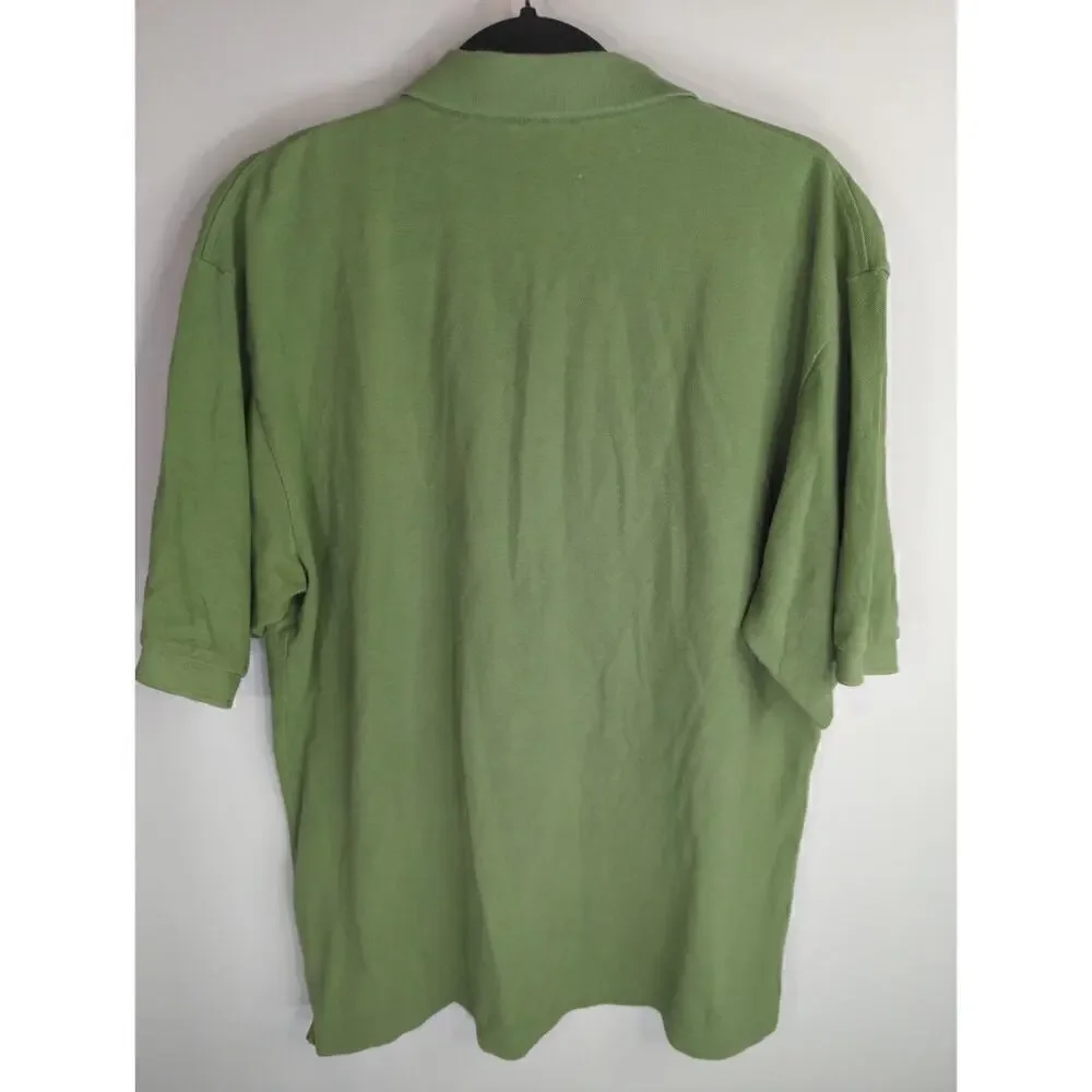 The North Face Men's Cotton Solid Short Sleeve Polo Shirt Olive Green Size Large